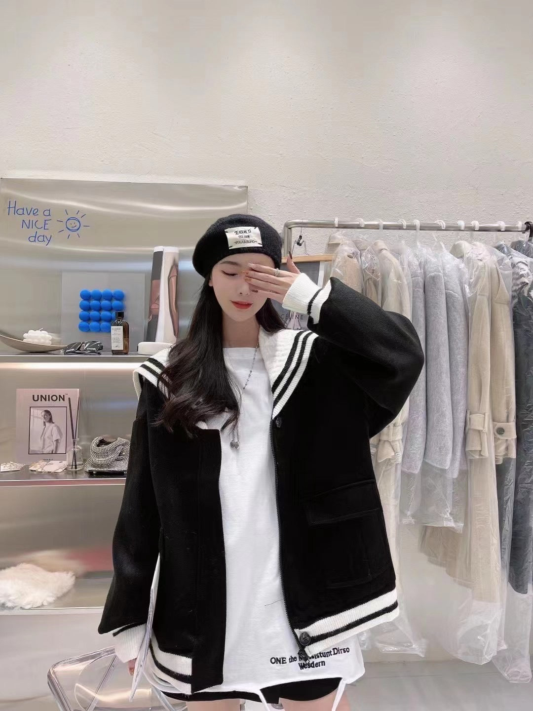 Sailor Collar Velvet Jacket