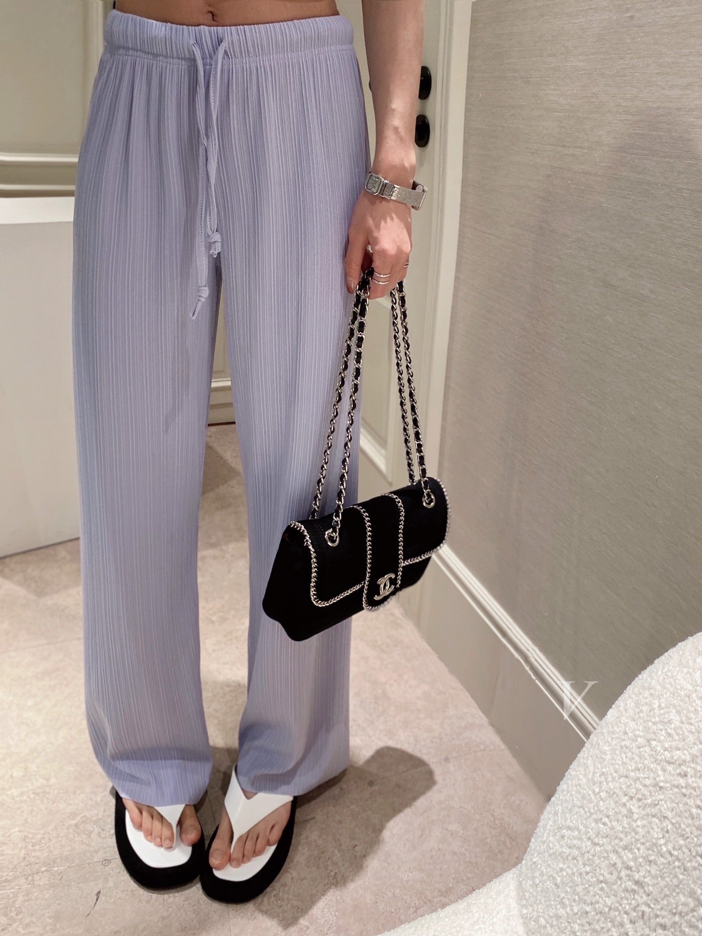 Taro Ribbed Relaxed Wide Legs Pants