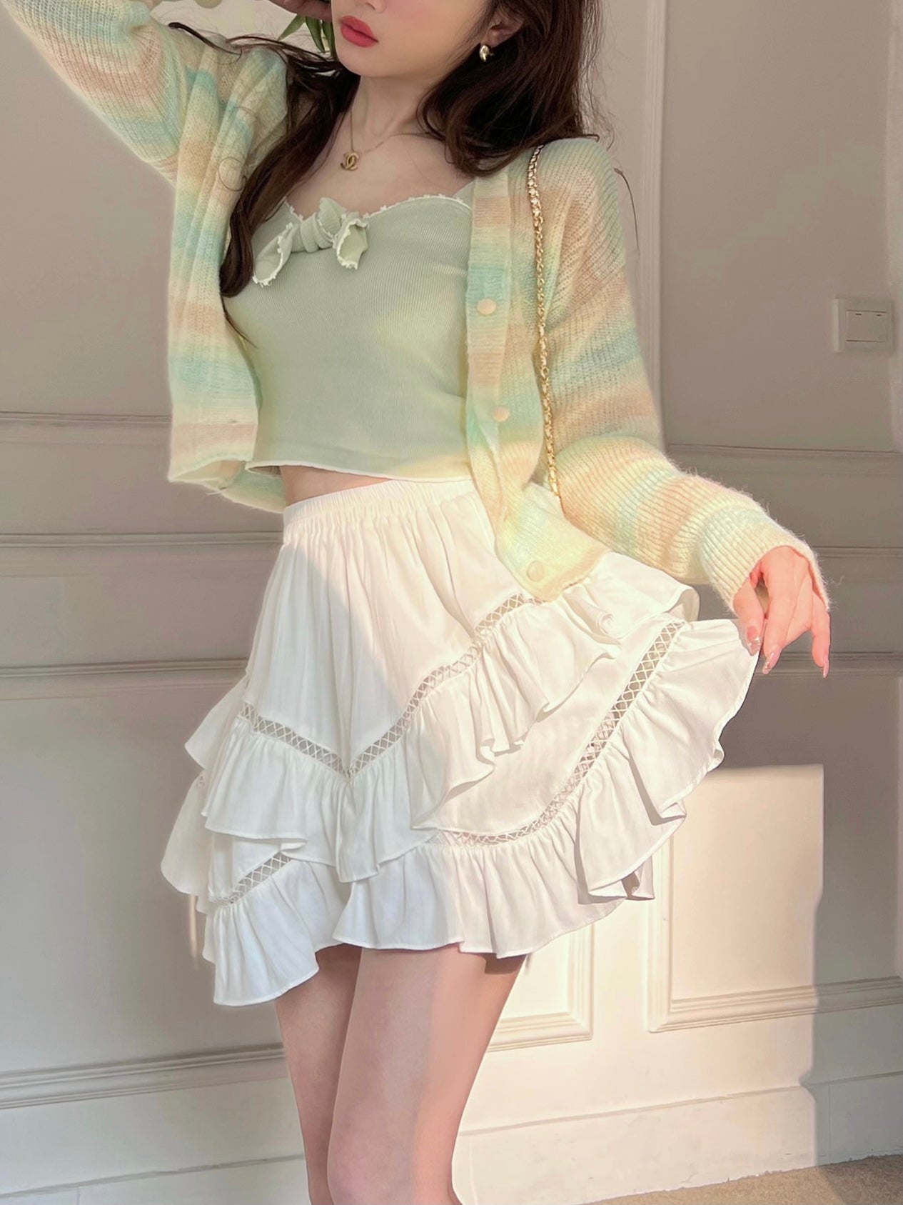 Pointelle Layered Skort