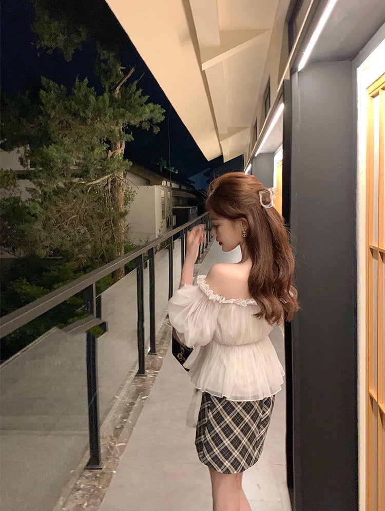 Cute Chiffon Peasant Top