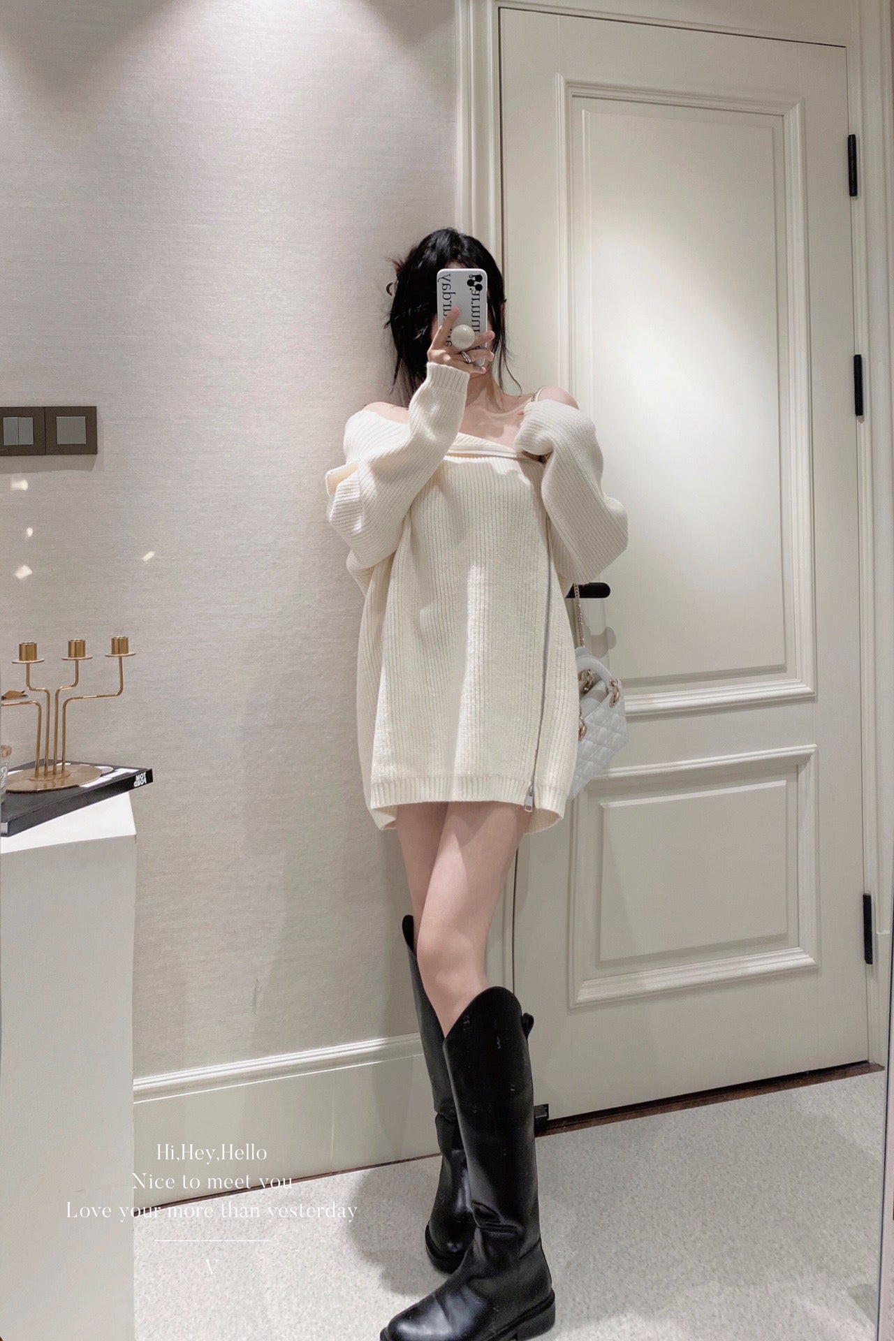 Zipper Woolen Sweater