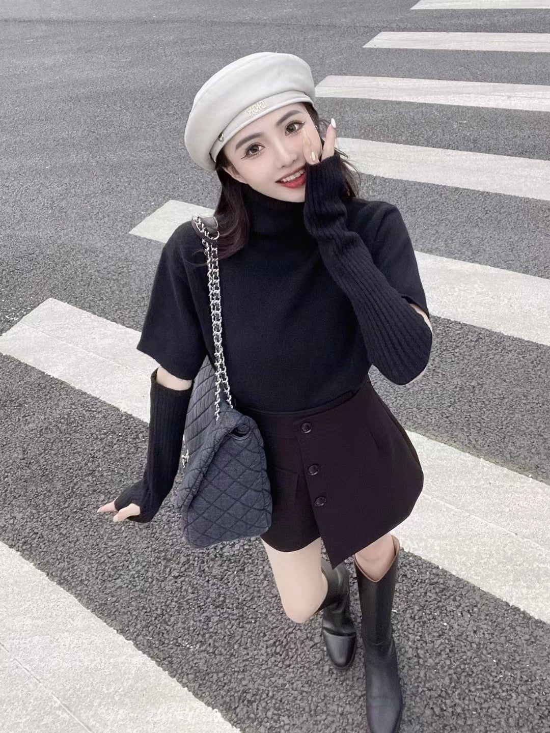 Turtleneck Sweater with Sleeves Set