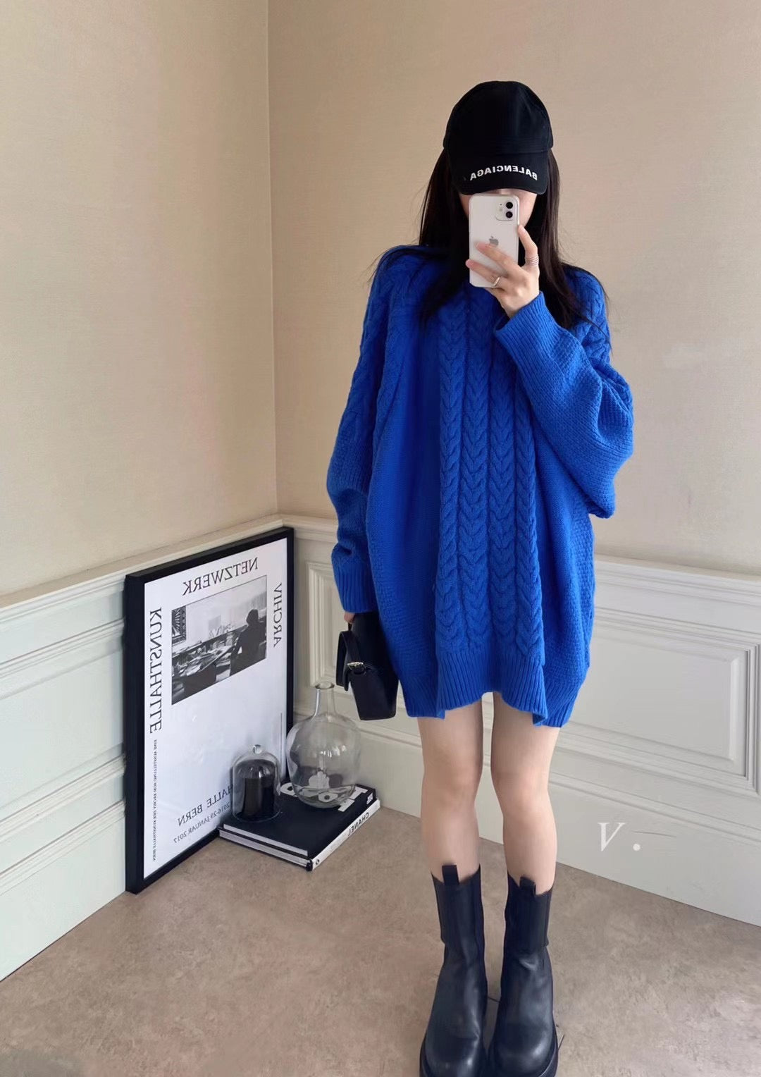 Oversized Cable One-piece Sweater