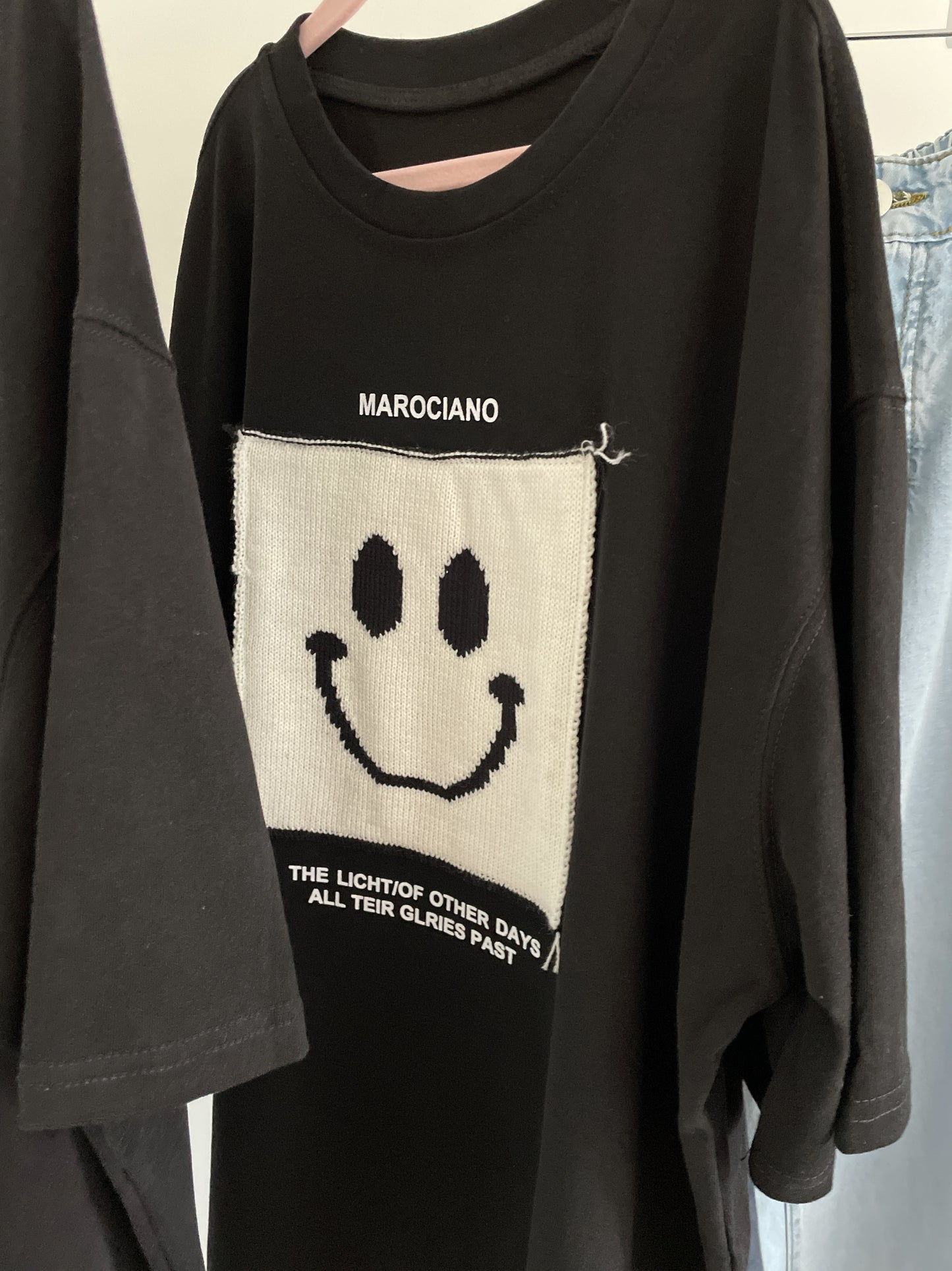 Square Smile Face Oversized Tee