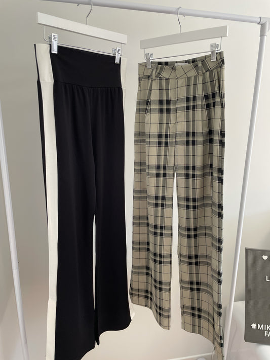 Plaid Cotton Linen Pants