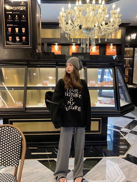 Ribbed Knit Wide Legs Pant