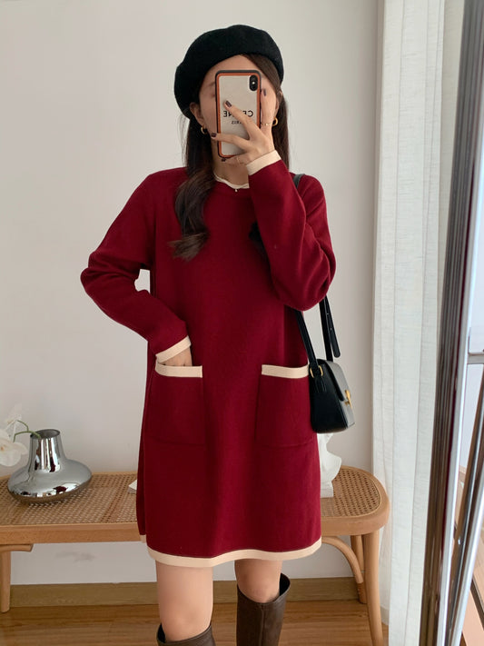 Two Pockets Knit Dress