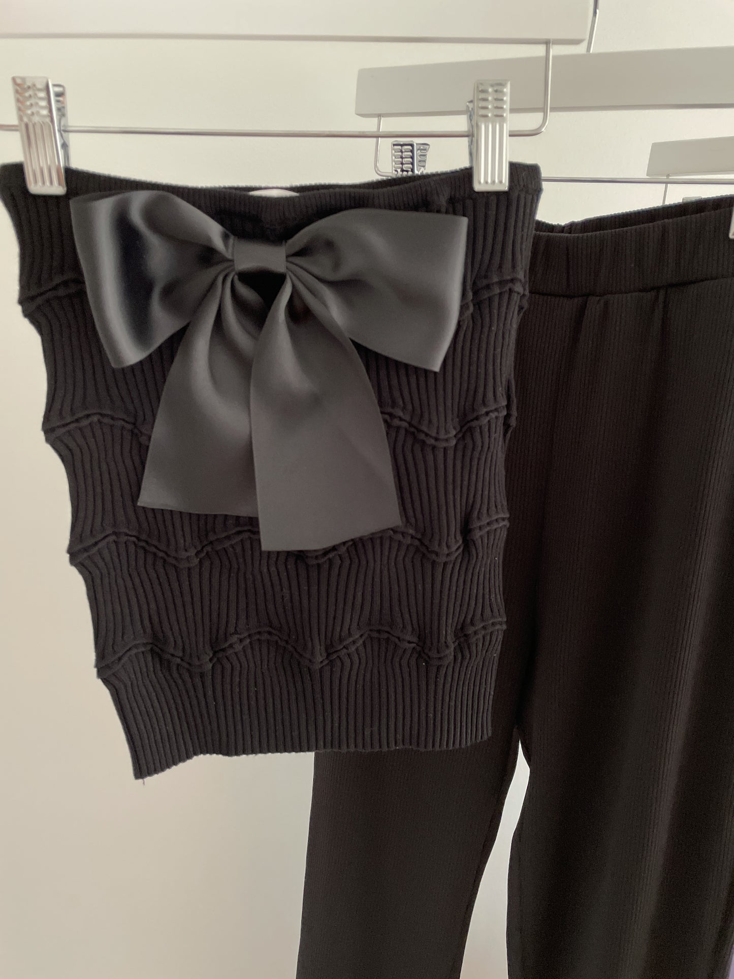 Ribbon Ribbed Knit Tubetop