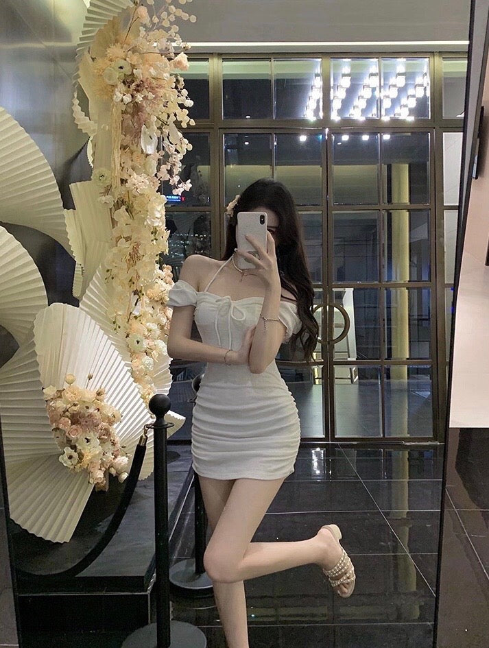 Cute Halter Neck Cotton Dress