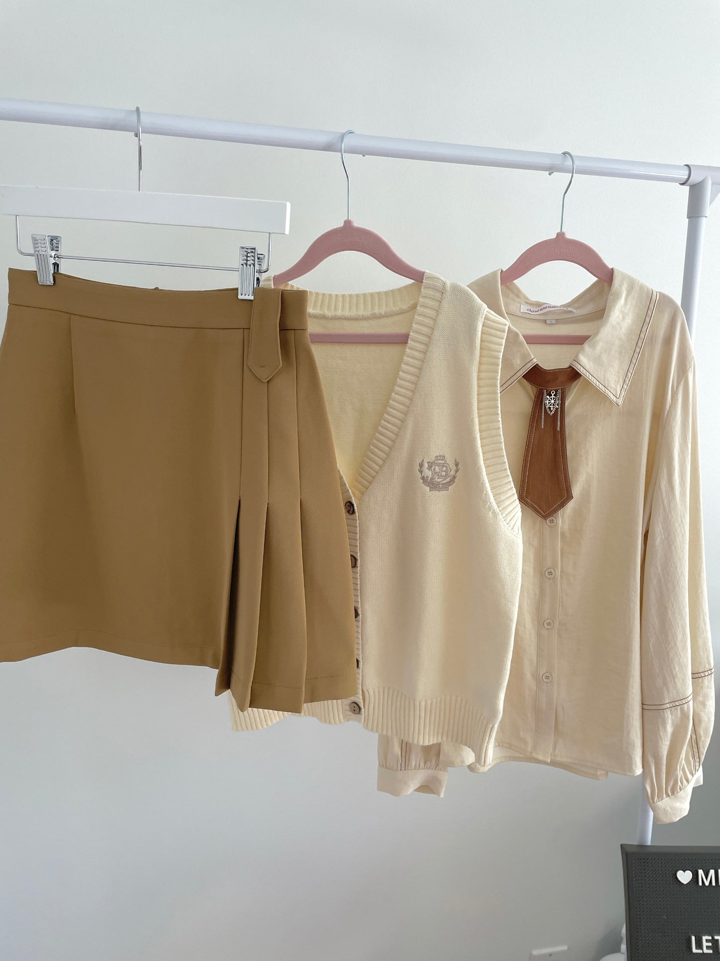 Preppy Half Pleated Skirt