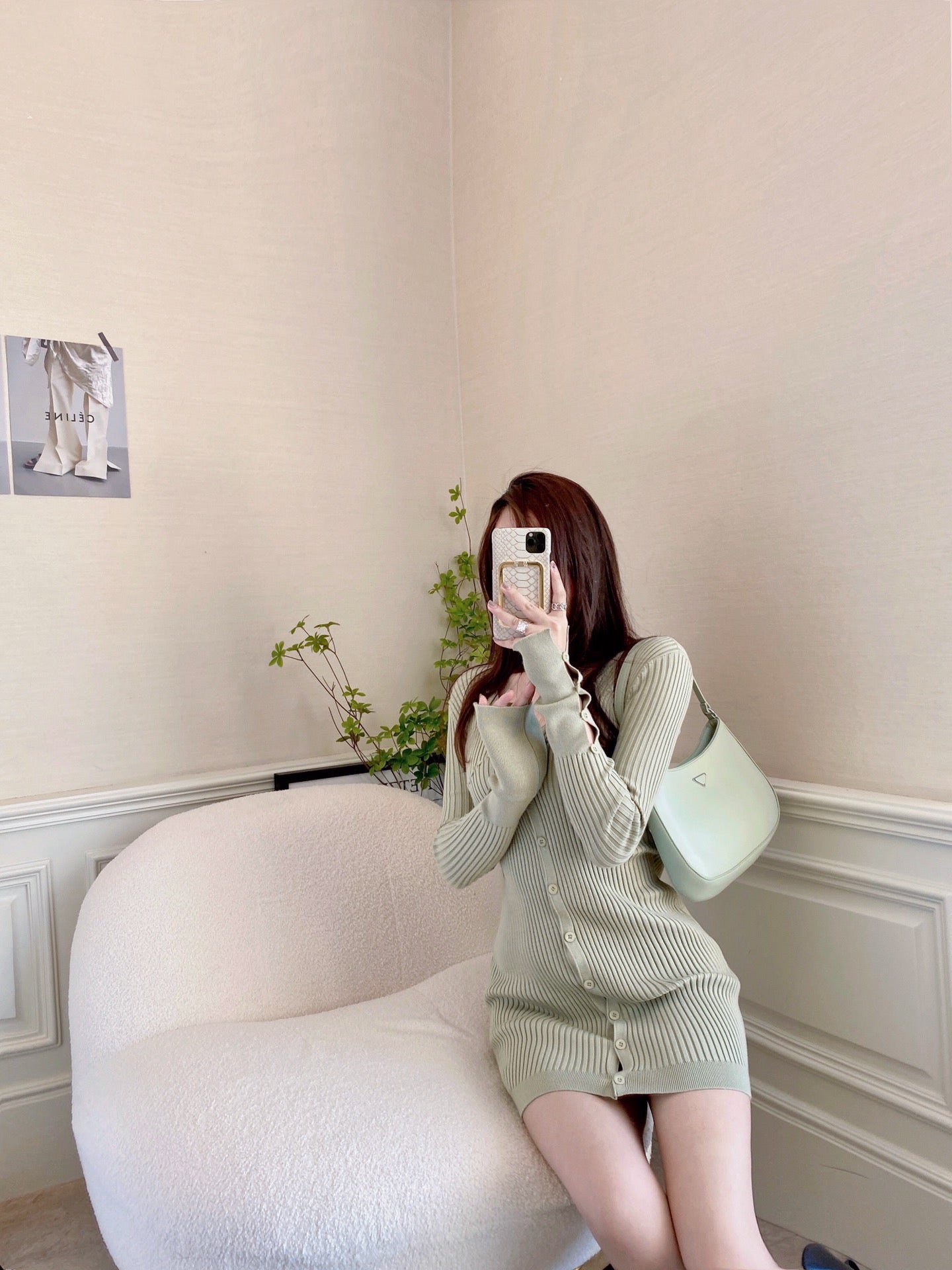 Ribbed Knit Slim Cut Dress