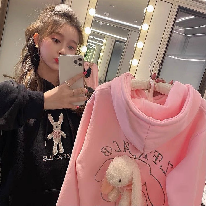 Stuffed Rabbit Doll Cute Hoodie