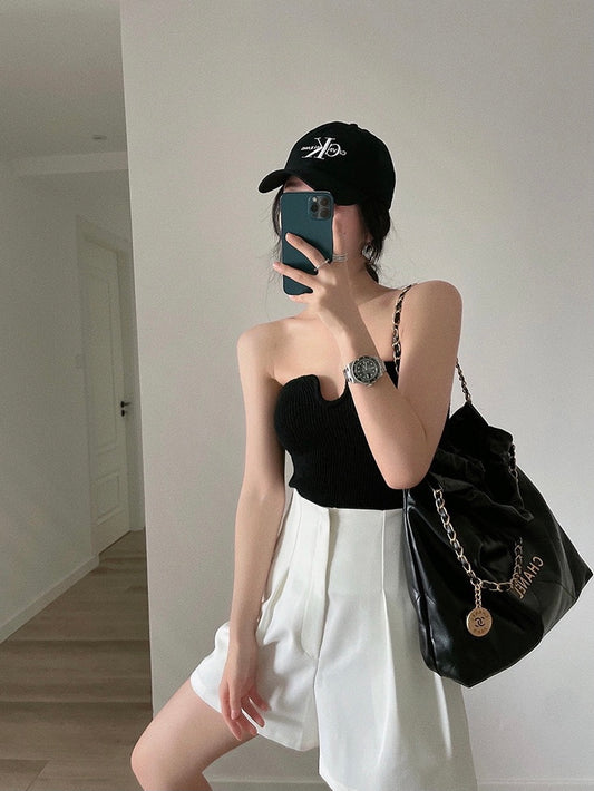 U neck Knit Tube Top