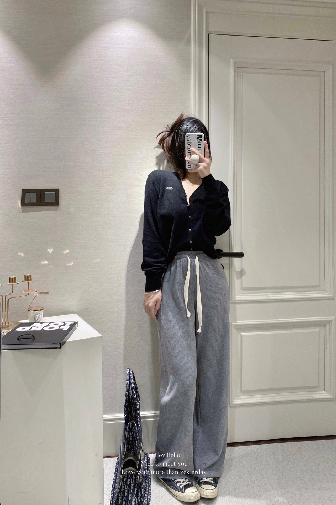 Woolen Ribbed Wide Legs Pants