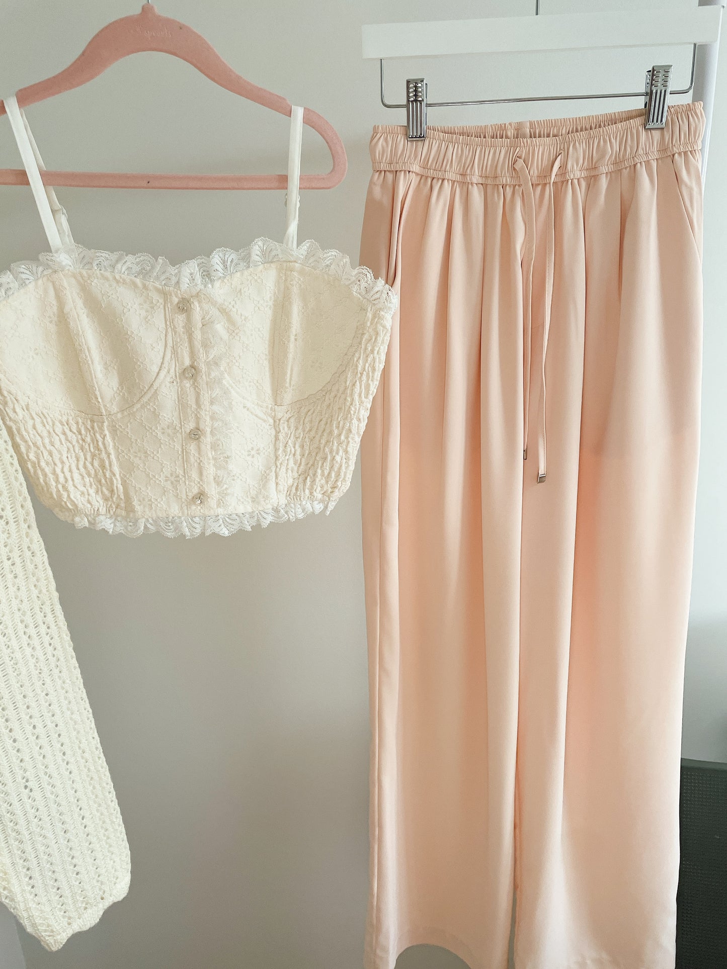 Lace Back Smocking Camisole