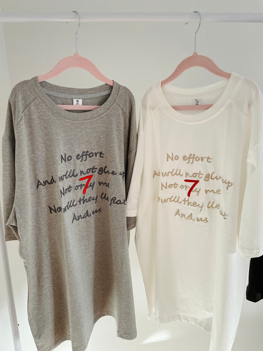 Embroidery Letter Oversized Soft Tee