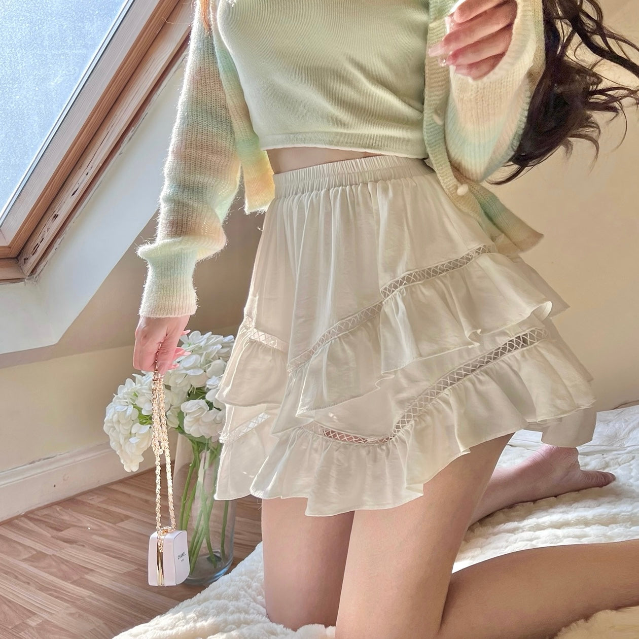 Pointelle Layered Skort