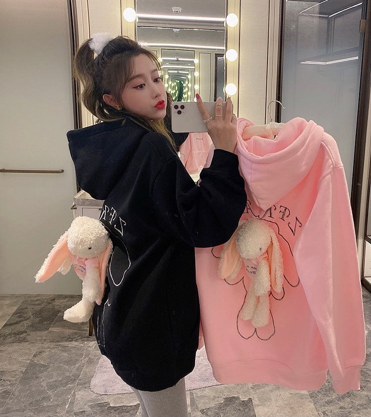 Stuffed Rabbit Doll Cute Hoodie