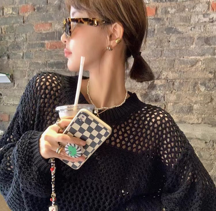 Hollow knit sweater