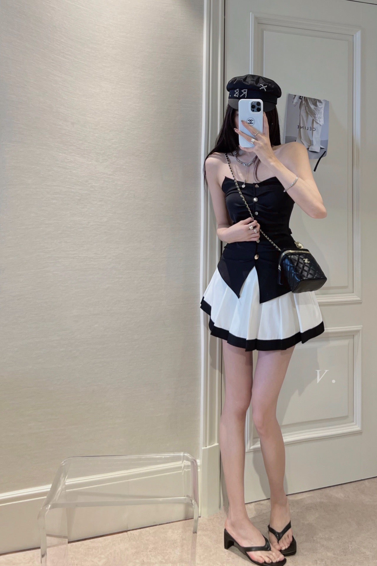 Piano Tube Top Pleated Skirt Set
