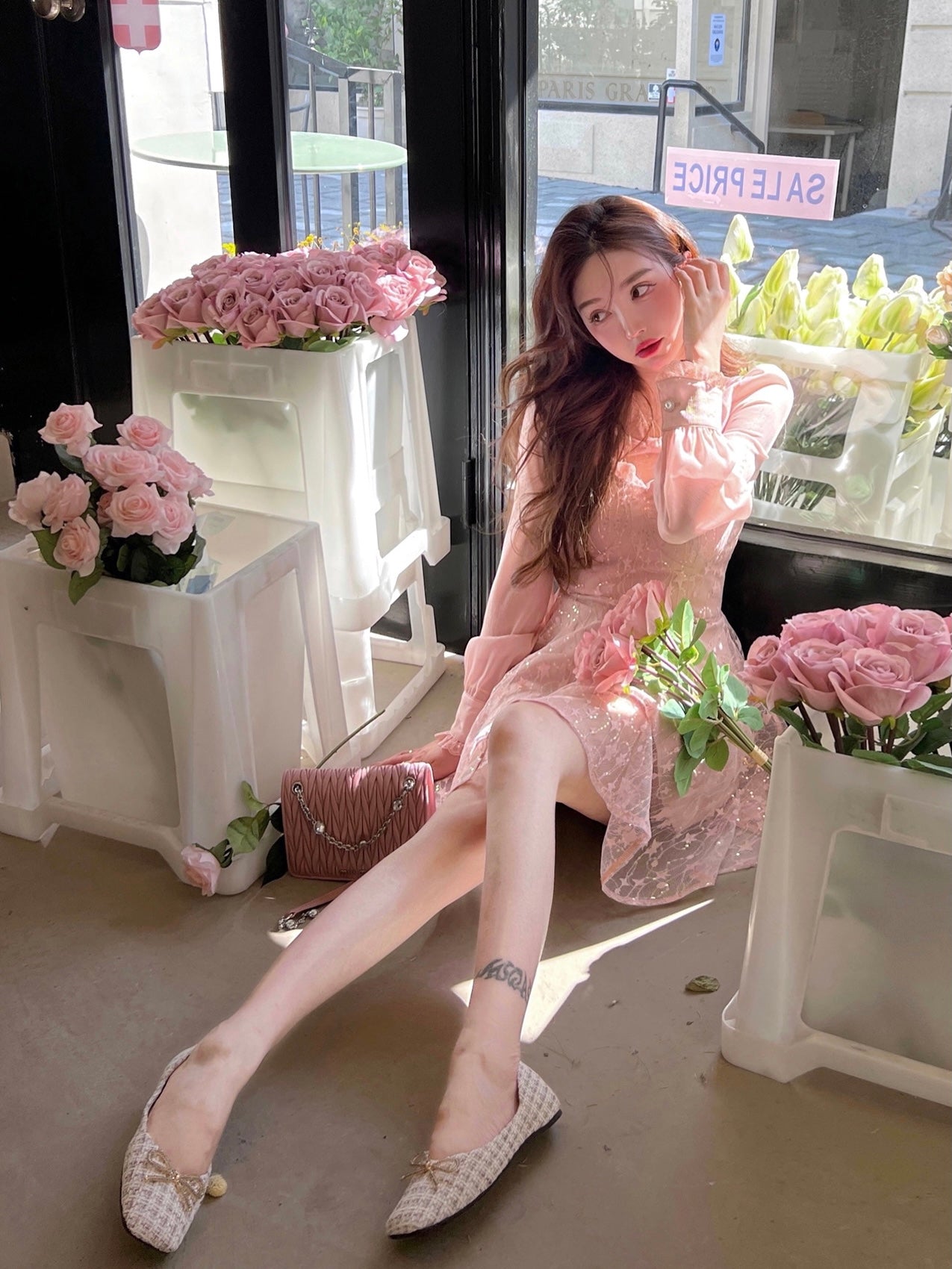 Sweet Sakura Mesh Dress set