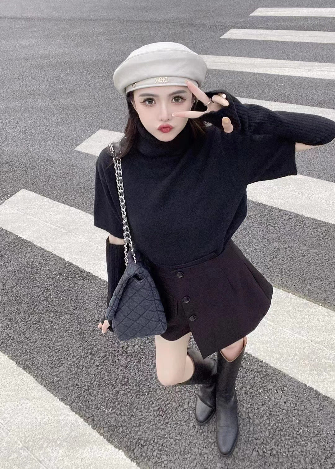 Turtleneck Sweater with Sleeves Set