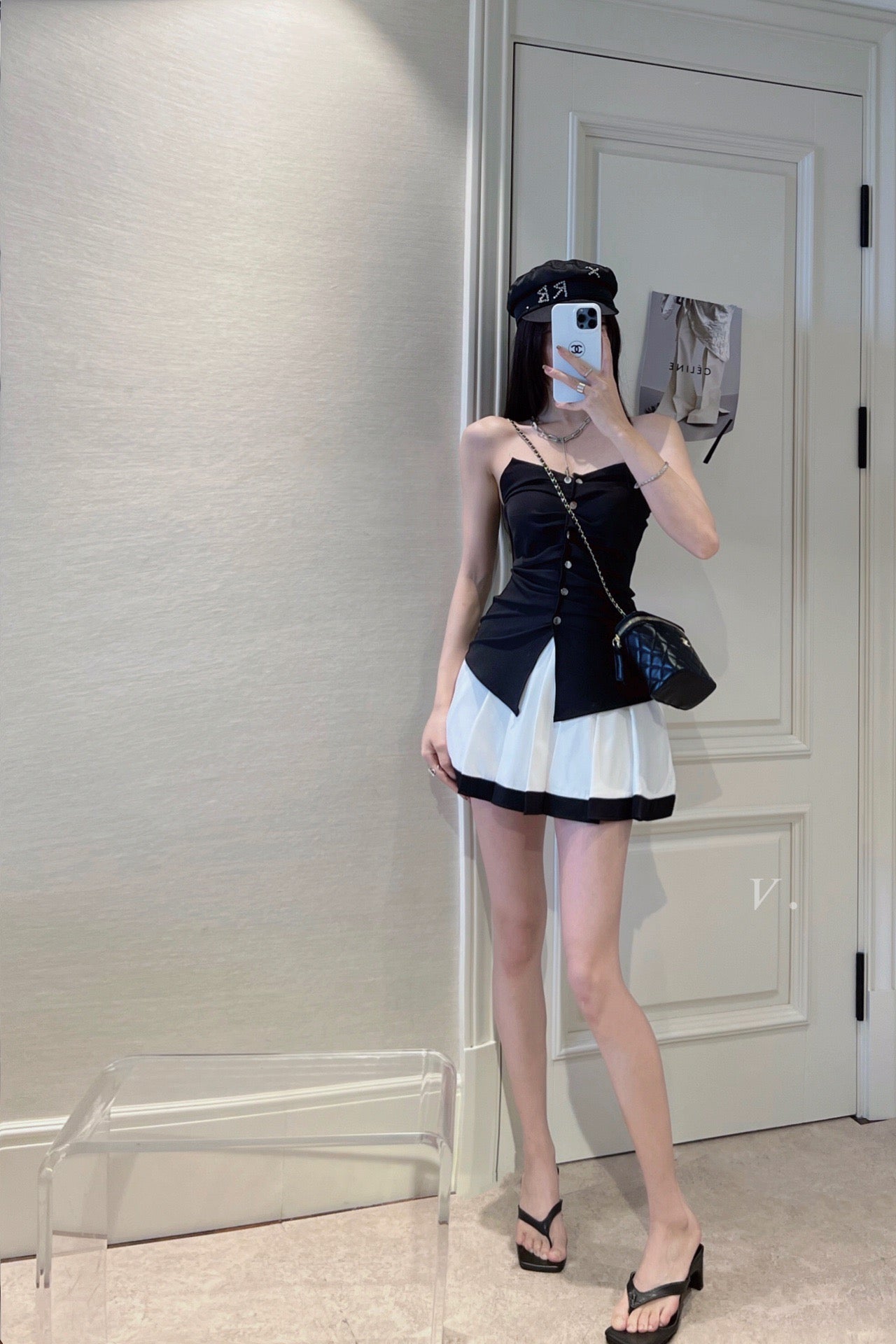 Piano Tube Top Pleated Skirt Set