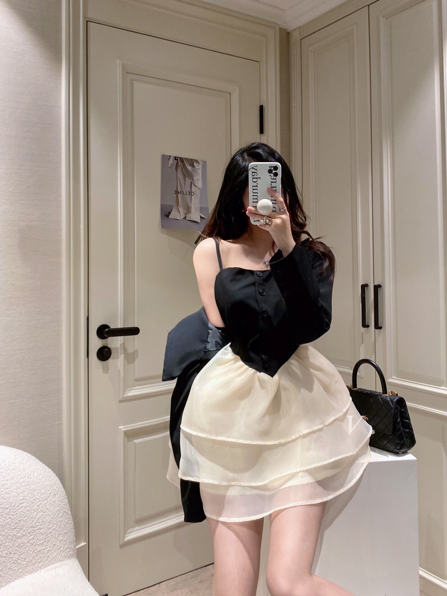 Layered Bubble Dress Cropped Blazer Set