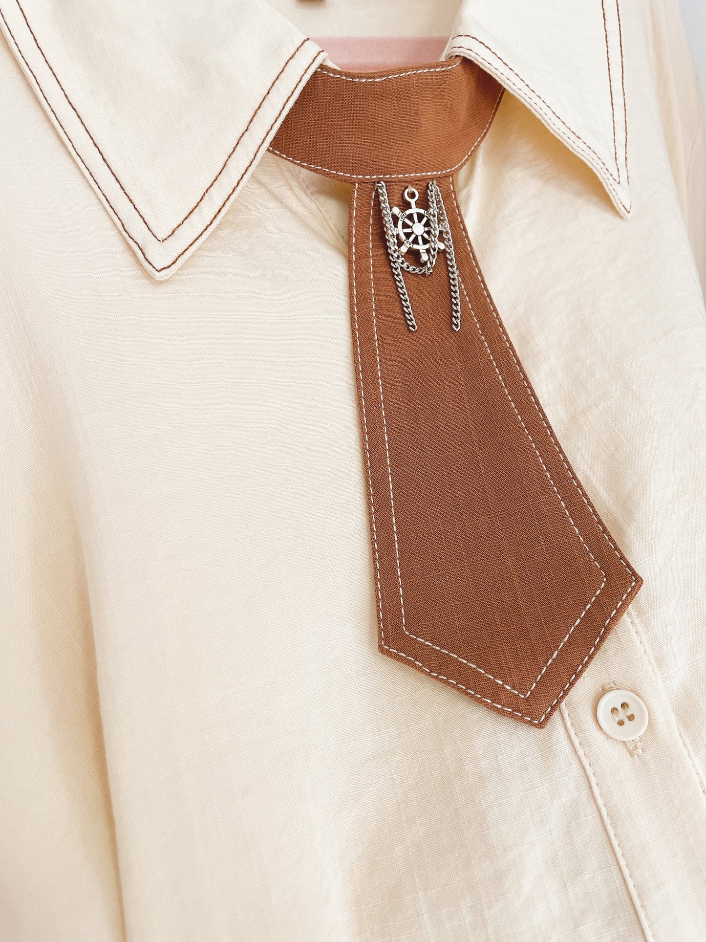 Preppy Cotton Linen Blouse