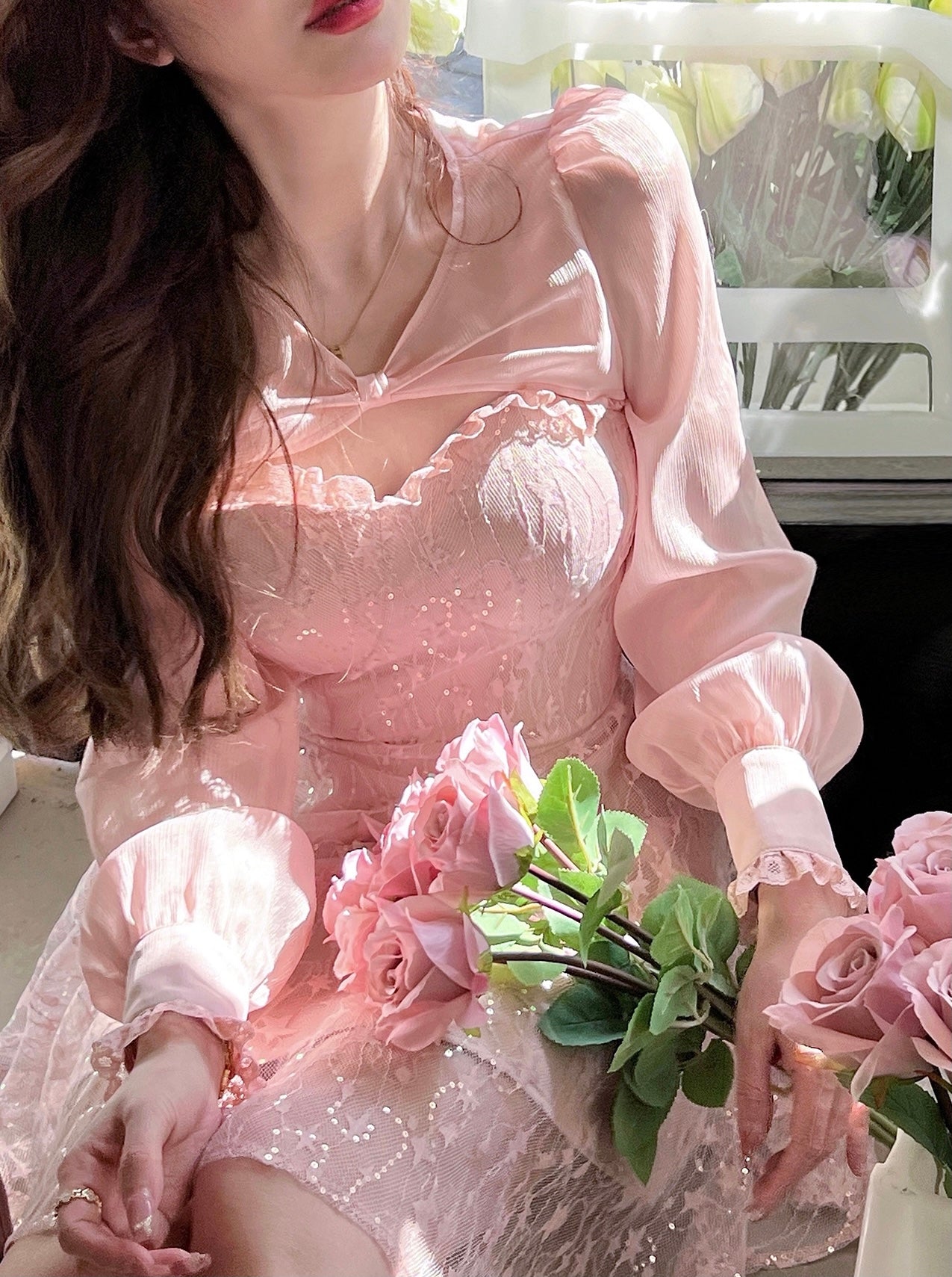 Sweet Sakura Mesh Dress set