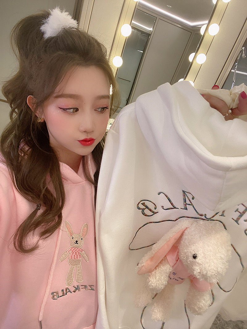 Stuffed Rabbit Doll Cute Hoodie