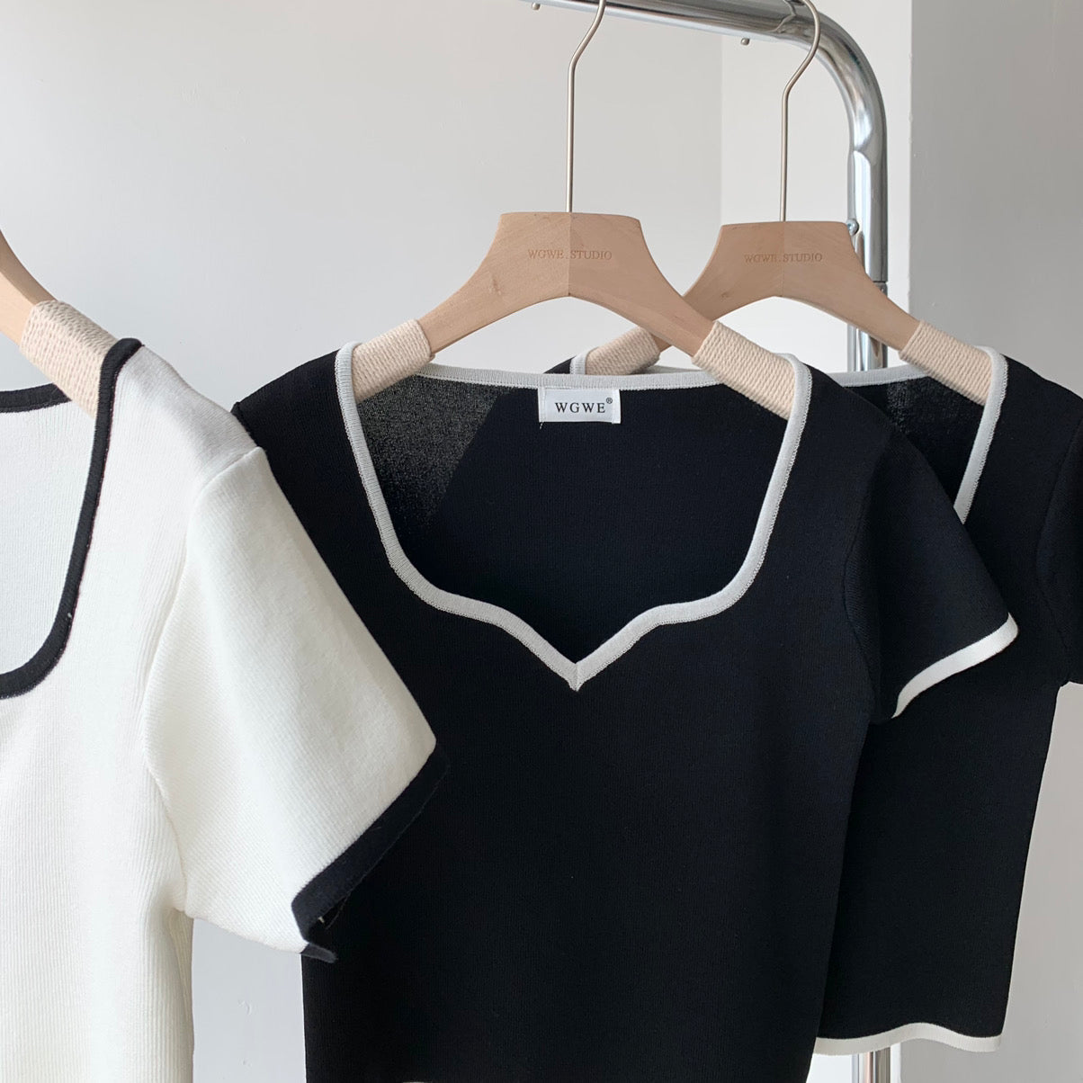V-Neck Ribbed Top