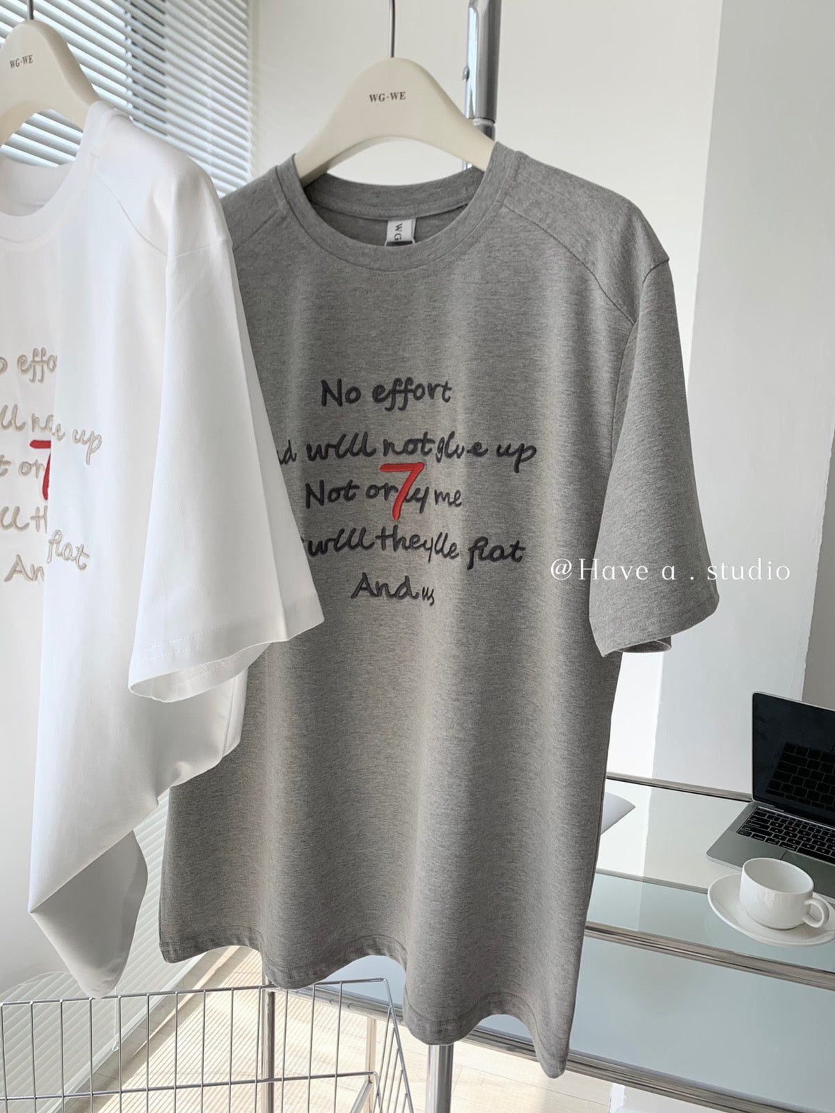 Embroidery Letter Oversized Soft Tee