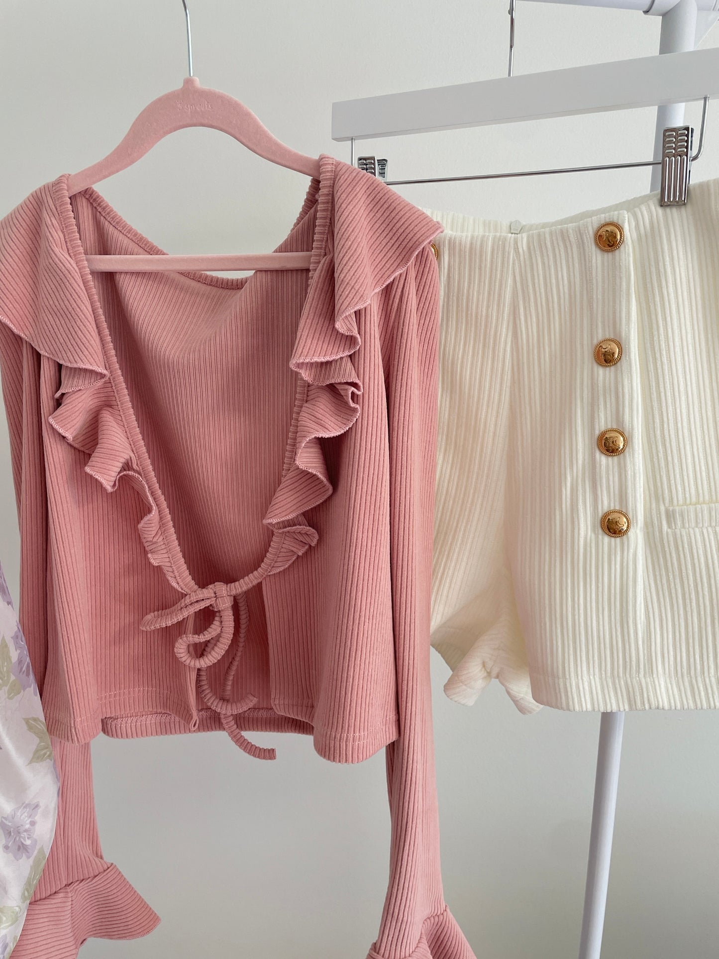 Ruffle Tie Knit Cardigan