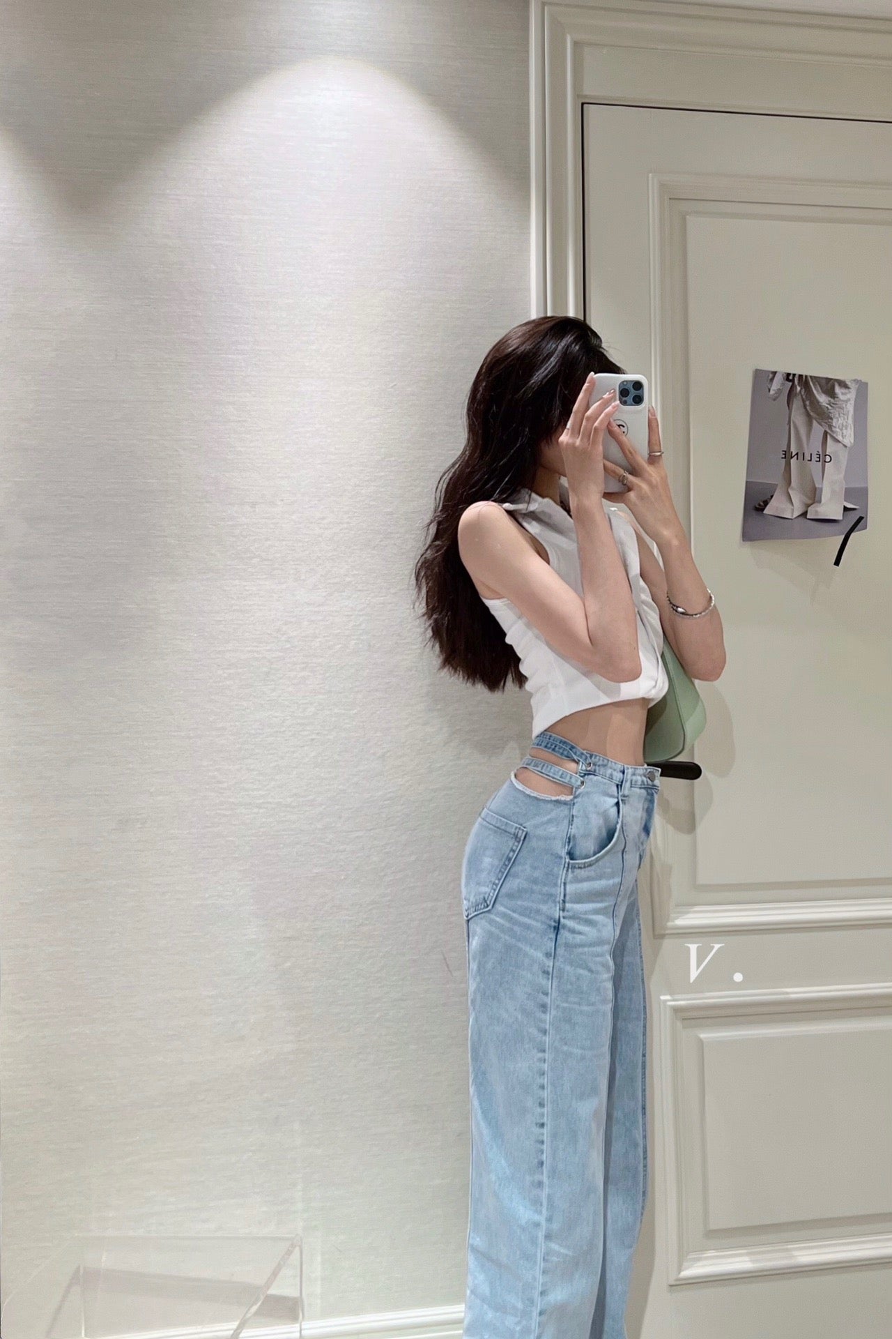 Polo Ribbed Cropped Tank Top