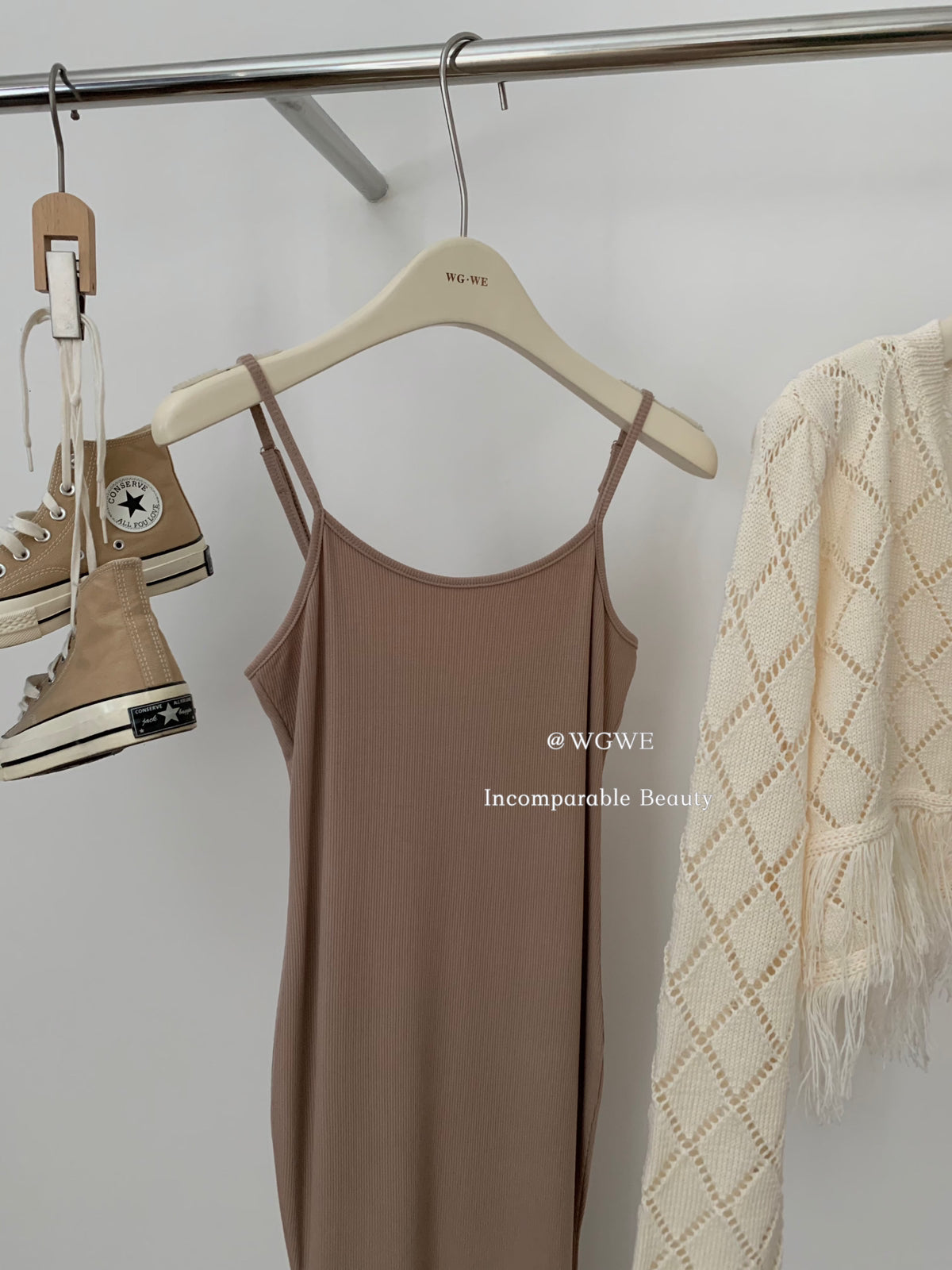 Pointelle Cardigan Bodycon Set