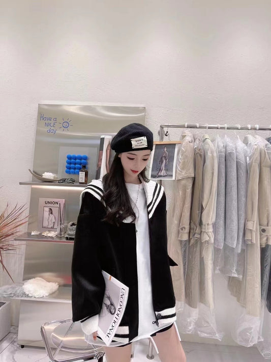 Sailor Collar Velvet Jacket