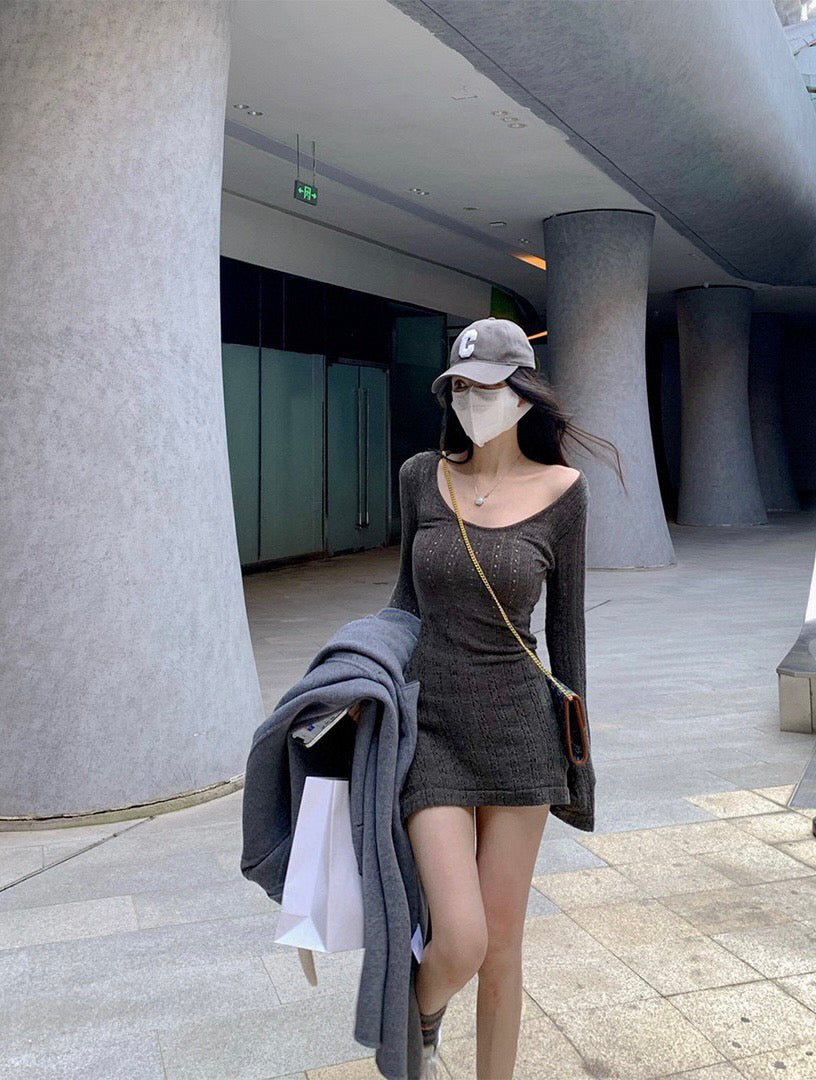 Pointelle Soft Knit Dress