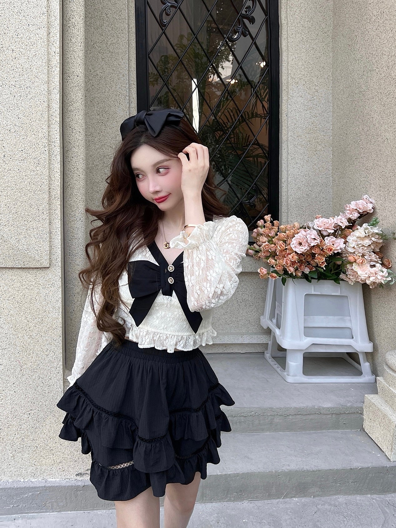Pointelle Layered Skort