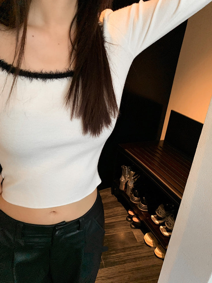 Square Neck Ribbed Top