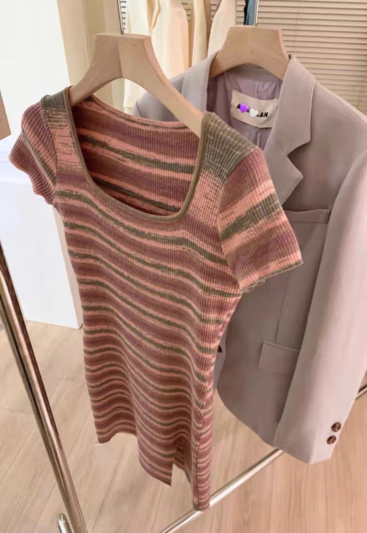 Colourful Striped Knit Dress