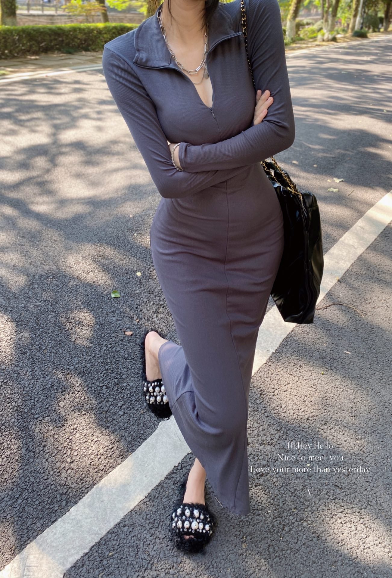 V-neck Mermaid Long Dress