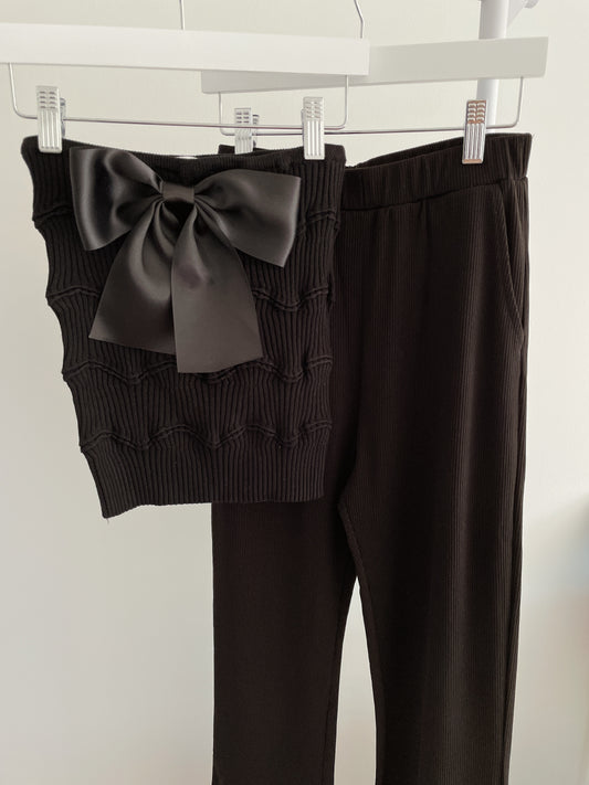 Ribbon Ribbed Knit Tubetop