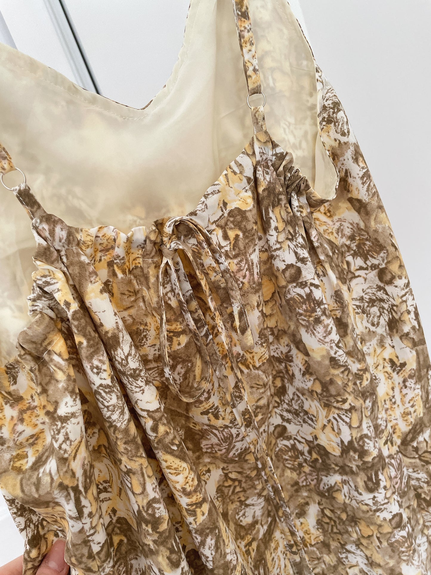 Abstract Floral Dress Cardigan Set