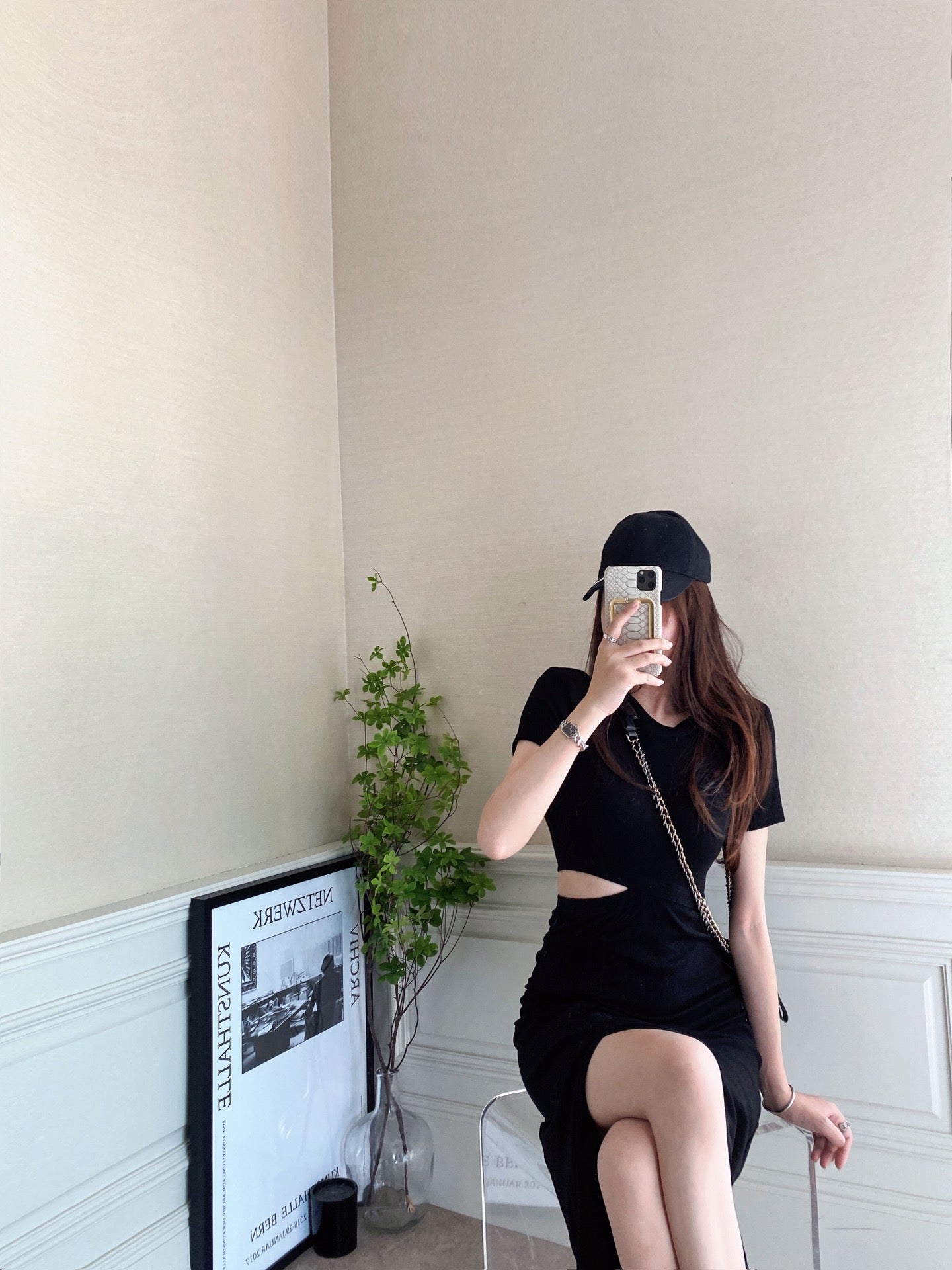 Waist Hollow Split Dress