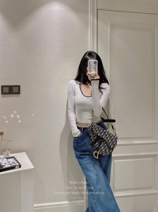 Square Neck Ribbed Top