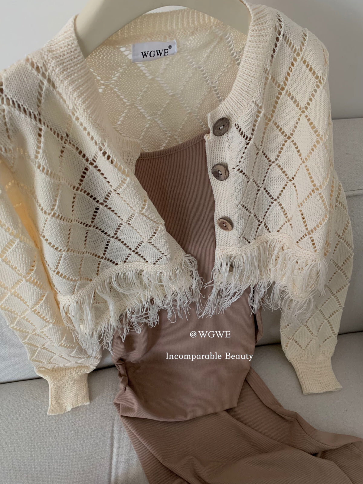 Pointelle Cardigan Bodycon Set