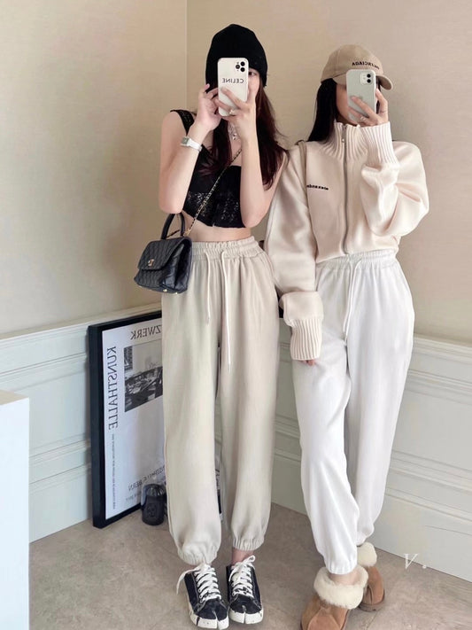 Fleece Lined Ribbed Sweatpants