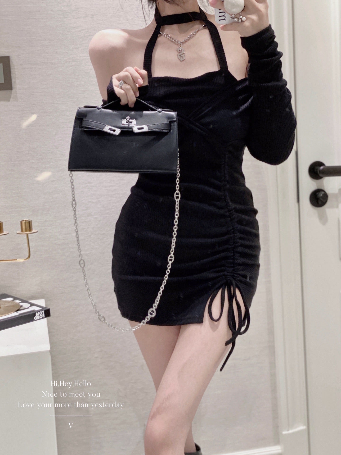 Halter Neck Off Shoulder Dress