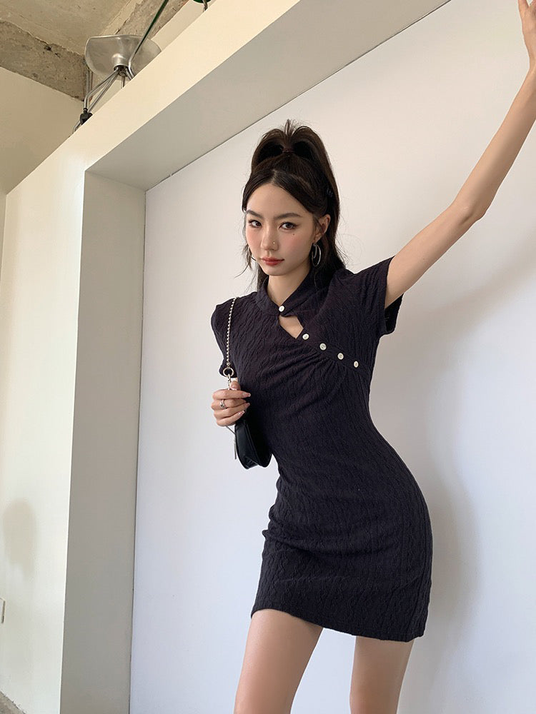 Modern Back Hollow Cheongsam